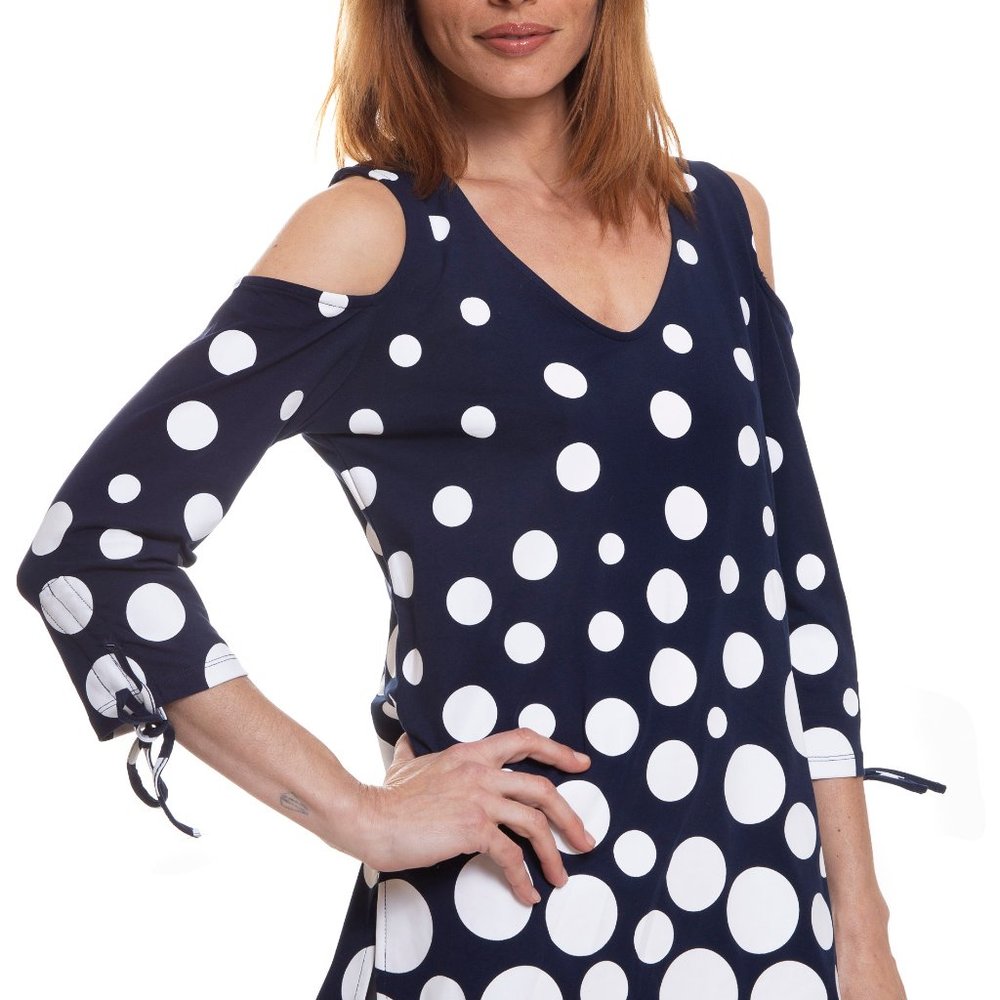 Vecceli Italy Venice Cold Shoulder Crew Neck Knit